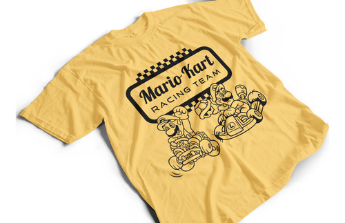 Camiseta Algodón Para Adulto Estampado Videojuego Mario Kart