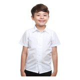 Camisa Social Infantil Masculina Manga Curta Algodão 1 Ao 8