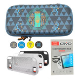 Case Estojo Zelda Nintendo Switch Oled+ Película+ Grips+ Tpu