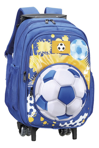 Mochila Carrito Carro Futbol Niño Nene Escolar Ruedas Manija