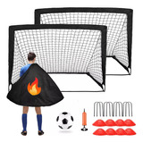 2 Kit Porterías Fútbol Para Niños Plegables C/bolsa 120×90cm