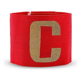 Cinta De Capitan Futbol Elastica Abrojo Adaptable Handball Color Rojo