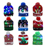 Lote 10 Gorro De Navidad Con Luz Led Regalo Navideño Mayoreo