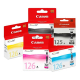 Canon 125 Negro Y 126 Negro Y Colores Pack De 5 Colores 