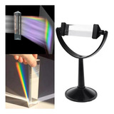 Cristal Optico Prisma Triangular Luz Arcoíris Vidrio Base