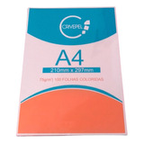 Papel Sulfite A4 75g Colorido Pacote 100 Folhas Crivepel