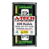 A-tech 2gb Ddr2 667mhz Sodimm Pcv Cl5 200-pin No-ecc Módulo