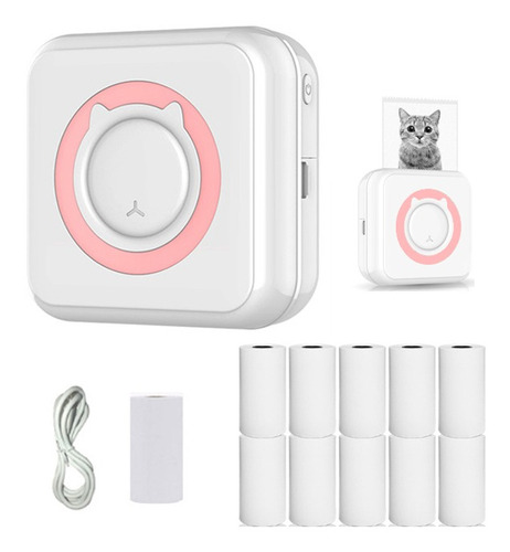 Última Mini Impresora Térmica Bluetooth Portátil Rosa