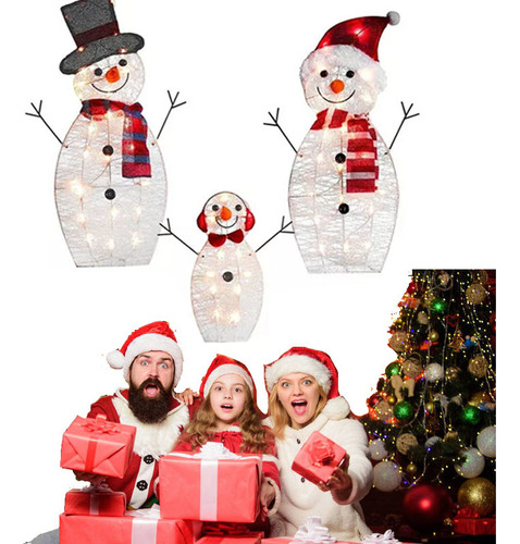 Luzes De Jardim Snowman Moose De 3 Peças Para O Natal