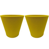 Set De 2 Macetero Biodegradable Arena Alto Mostaza Decogreen