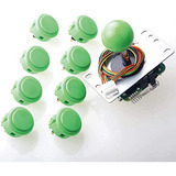 Palanca De Mando Sanwa Jlf-tp-8yt Y Botón Pulsador Sanwa Obs