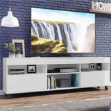 Rack Tv 65'' Com Rodízios 2 Portas Paris Multimóveis Branco