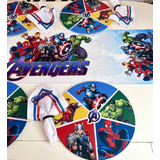 Kit Heróis Avengers 6 Capas + 6 Guadanapos Sousplat Infantil
