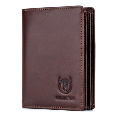 Billetera De Piel Con Ranuras Para Hombre, Tarjetero Grande