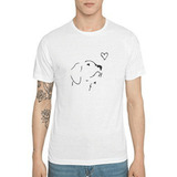 Camiseta Diseño Line Art Silueta Rostro De Perro 
