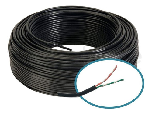 Rollo Cable Utp 2 Pares Exterior Categoría 5e X 50 Metros