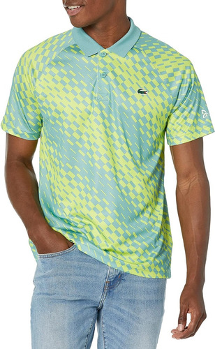 Playera Lacoste Golf Tipo Polo Retro Premium Azul Verde Band