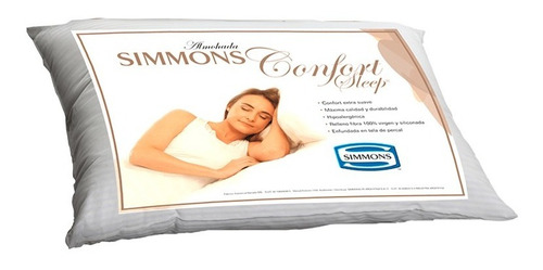 Almohada King Confort Sleep Simmons Fibras Siliconadas 90 50