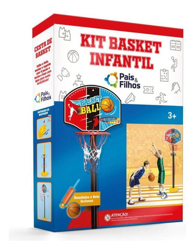 Cesta De Basquete Infantil Tabela 1.15m Bola E Bomba Inclusa