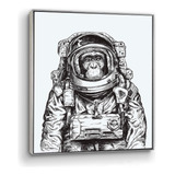 Cuadro Canvas Mono Astronauta Blanco Negro C/marco 80x100