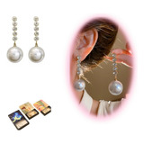 Aretes Con Perlas Para Mujer Largos Elegantes Colgantes 