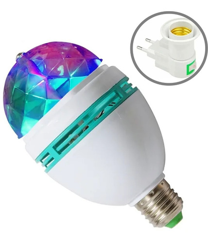 Ampolleta Led Luces De Fiesta Giratoria E-27, C/adaptador