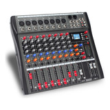 Mezcladora Amplificada Consola De Audio 8 Canales Bluetooth