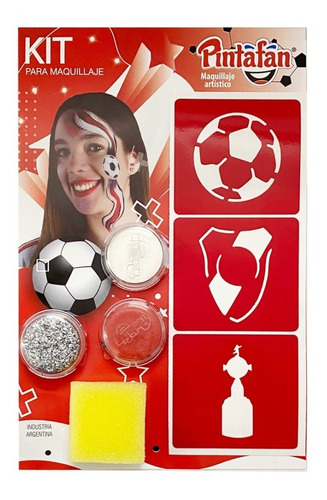 Kit Maquillaje Artistico Pintura Stencil Futbol Heroe Cara C