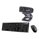 Kit Teclado Mouse Inalambricos 8000 Se Y Webcam Hd Genius