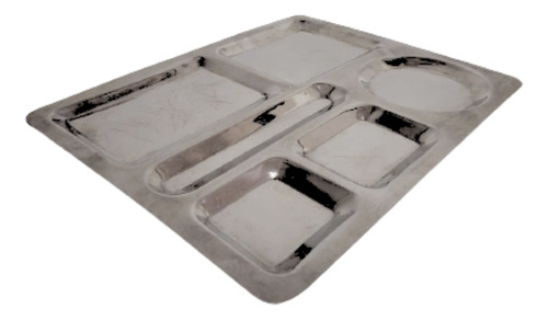 Bandeja Para Picadas Ranchera 6 Cavidades 36x28 Acero Inox