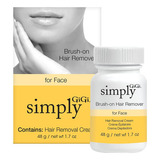 Simply Gigi - Crema De Depilacin Facial Con Cepillo, 1.7 Onz