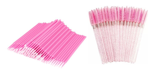 100 Microbrush + 50 Cepillos Desechables Para Pestañas Cejas