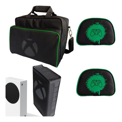 Kit Bolsa Xbox Series + Capa Protetora + 2 Estojos Cases