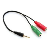 Divisor De Audio Aux 3.5 Mm Diadema Micrófono Y Audifonos T2