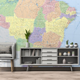 Adesivo De Parede Painel Mapa Do Brasil 3,60x2,68m Gg M03