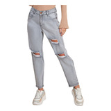 Jeans Mujer Mom 1650 Gris Paradise Jeans
