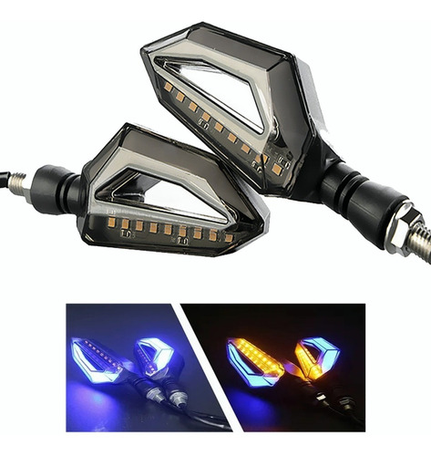 2 Direccionales Focos Faros Led Motocicleta Luces Señal Giro