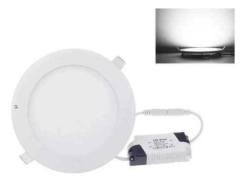 Foco Panel Plafón Led 18w Embutido Redondo Luz Fría 18w 1371