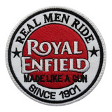 Parche Bordado  Made Like A Gun Real Men Ride Royal Enfield