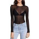 Blusa De Malla Transparente Mujer