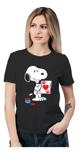 Polera Mujer Snoopy Artista Love Algodon Organico Wiwi