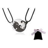 Collares Parejas Novio Amor Acero Inox Yin Yang Gato Amigos