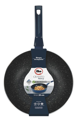 Wok 28cm Granito Navy Ilko