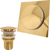 Ralo Inox Dourado 15cm Valvula Ralo Click 1 1/4 Kit Banheiro