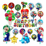 Kit 40 Globos  Para Super Mario Bros Decoraciones De Fiesta