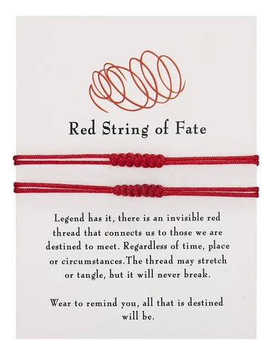 2 Pulseras Novios Enamorados Hilo Rojo Destino Parejas B341