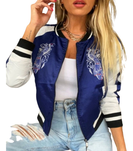 Campera Importada Bordados Bombers - Mia Mia Mujer (f)