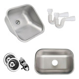 Kit Tanque 40x40x22 + Cuba Inox N2 56x34x17 Fosco Escovado