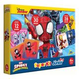 Super Kit Junior Spidey C/ Quebra-cabeça Dominó E Memória