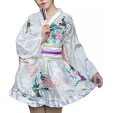 Albornoz De Mujer Japonesa, Diseño Floral Y Kimono.